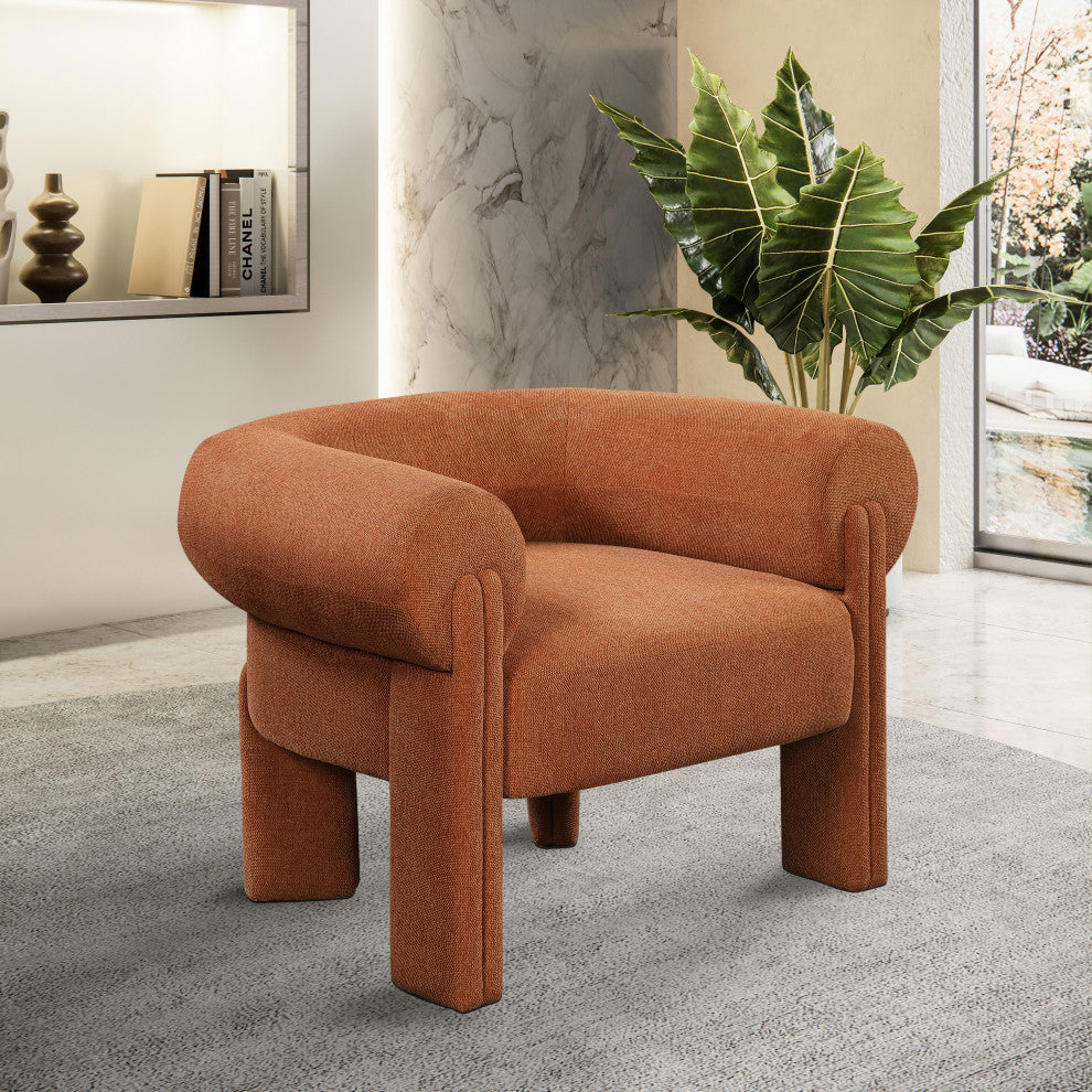 Stefano Upholstered Accent Chair, Cognac