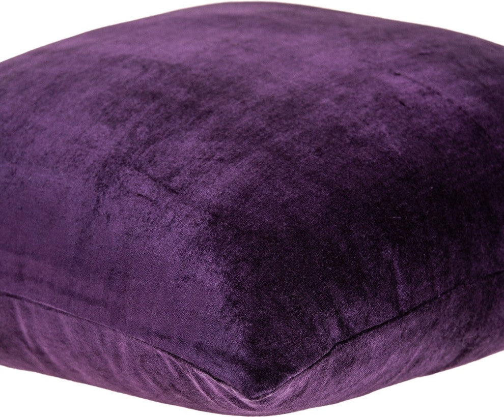 Parkland Collection Alba Transitional Purple Solid Pillow Cover With Poly Insert