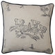 Tapestry Print Cushion | Andrew Martin Friendly Folk, Black