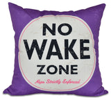 18"x18" Nap Zone, Word Print Pillow, Purple
