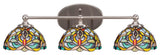 Capri 3-Light Bath Bar, Brushed Nickel/Kaleidoscope Art