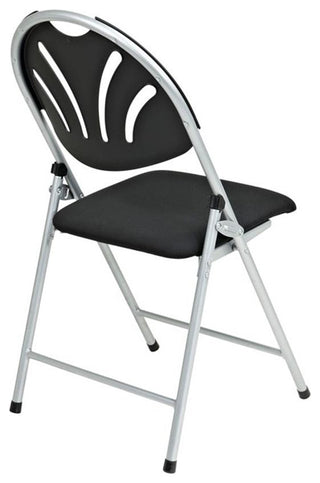 Set of 4 Plastic Folding Chair in Black and Silver