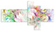 Snow Fractal Ornamental Glass, Abstract Canvas Art Print, 60"x32", 5 panels