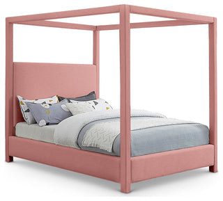 Emerson Upholstered Bed, Pink, King, Linen Textured Fabric