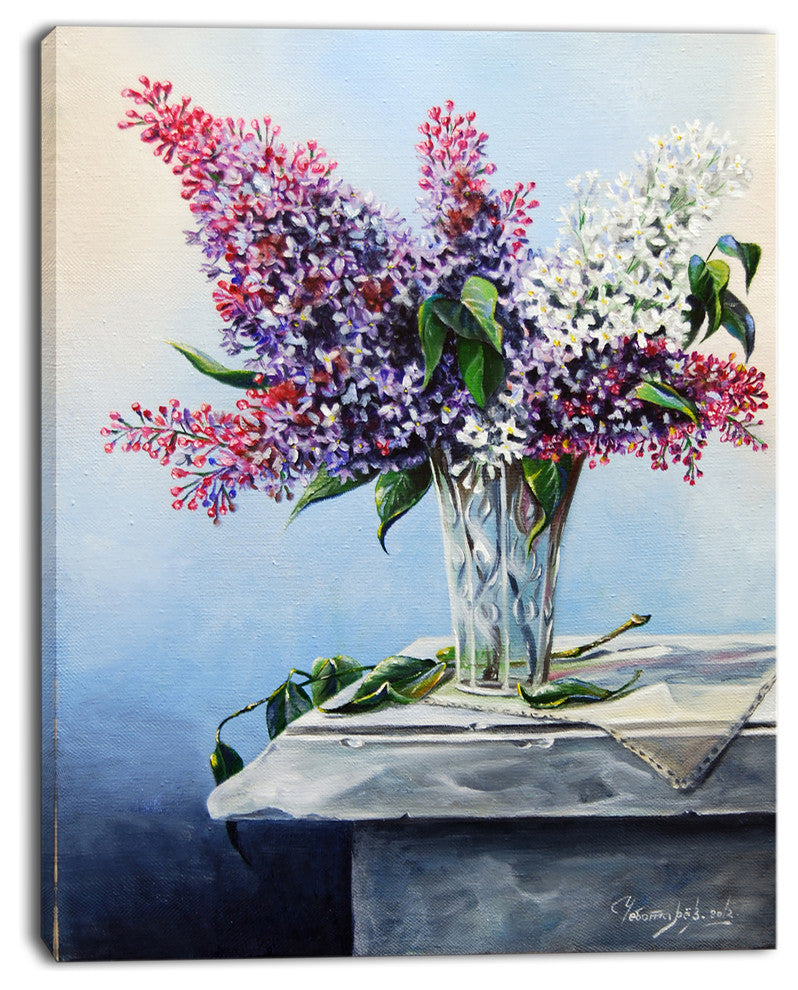 "Lilac Bouquet" Floral Digital Art Canvas Print