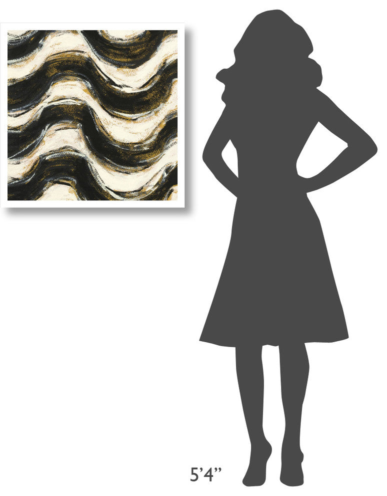 "Black and Gold Geometric V Crop" Digital Paper Print by Shirley Novak, 26"x26"