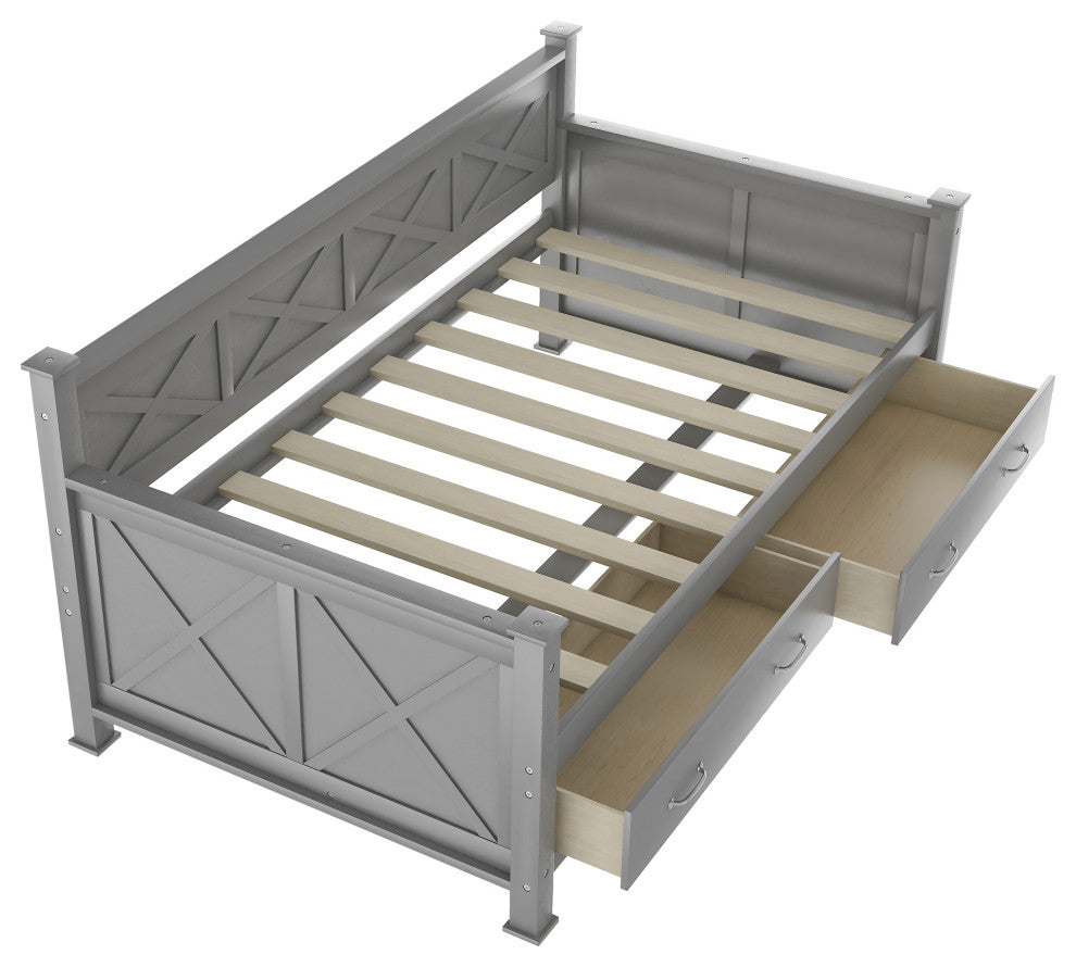 Modern and Rustic Casual Style Daybed, Gray