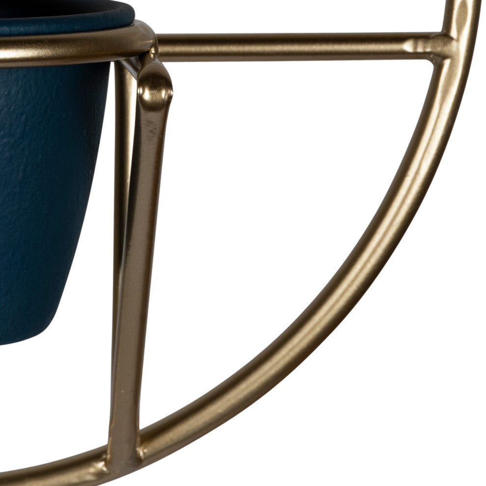 Set of 2 Gold Circular Wall Planters
