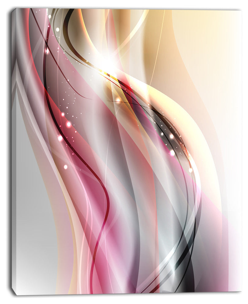 "Pink Brown Abstract Lines" Abstract Digital Art Canvas Print