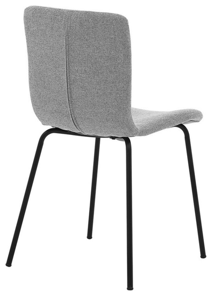 Armen Living Gillian 19" Fabric Dining Room Chairs in Gray/Black (Set of 2)