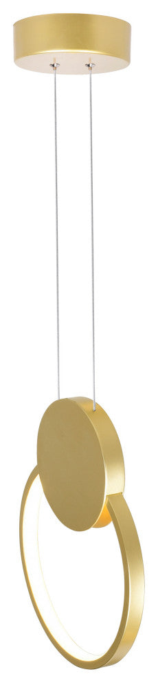 Pulley 12 in LED Satin Gold Mini Pendant