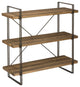 Brown Wood Metal Three Shelf Display Unit