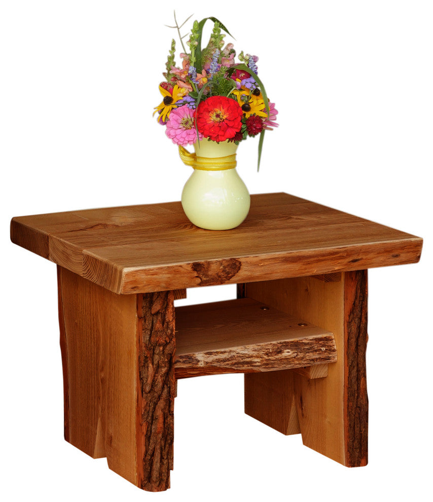 Live Edge Locust Sunrise Thicket Side Table, Cedar Stain
