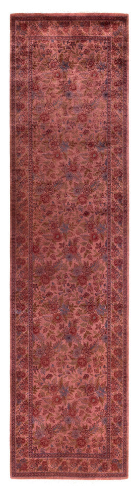 Overdyed One-of-a-Kind Hand-Knotted Area Rug Pink, 2' 7" x 10' 2"