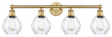 Waverly 4-Light 33" Bath Vanity Light, Brushed Brass Finish, Clear Shade