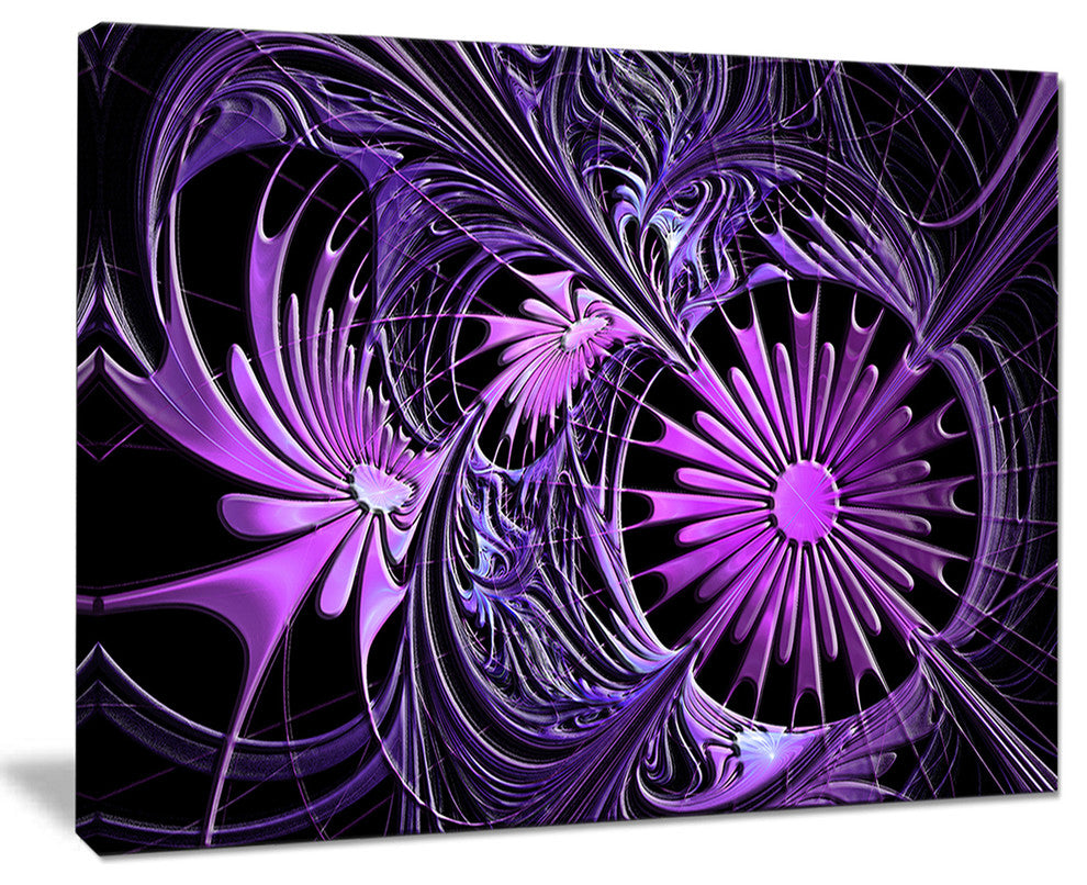 "Embossed Purple Floral Shapes" Floral Wall Art Canvas, 40"x30"
