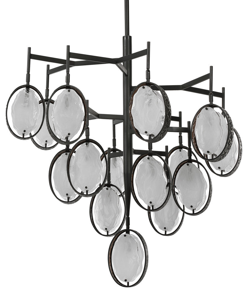Uttermost Maxin 15 Light 36" Large Chandelier, Dark Hammered Bronze