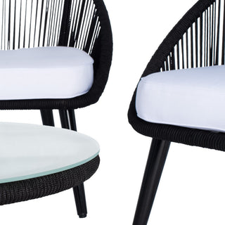 Safavieh Outdoor Halcott 4 Piece Living Set Grey / White