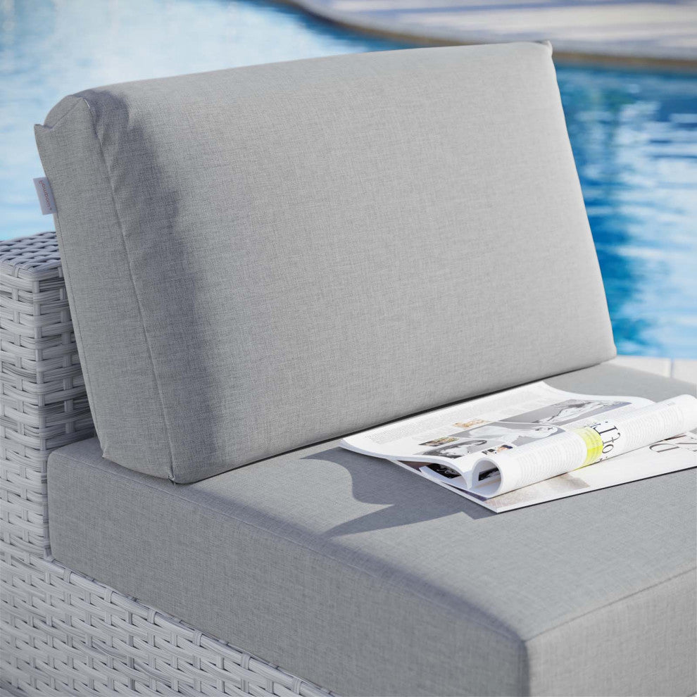 Lounge Chair, Rattan, Wicker, Gray, Modern, Outdoor Patio Balcony Garden