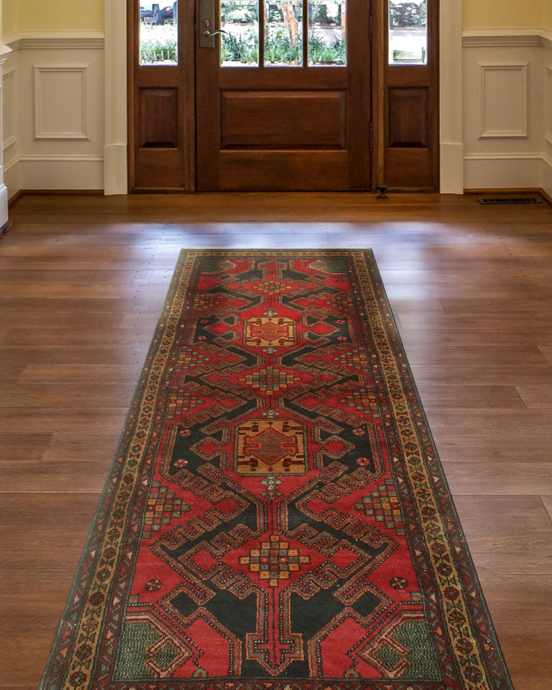 Fine Vintage Distressed Tracey Red Runner