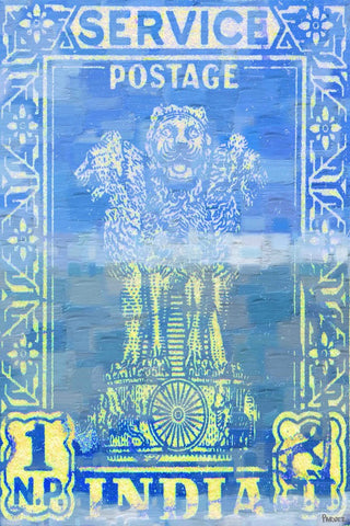 "India Postage" Painting Print on Wrapped Canvas, 40"x60"