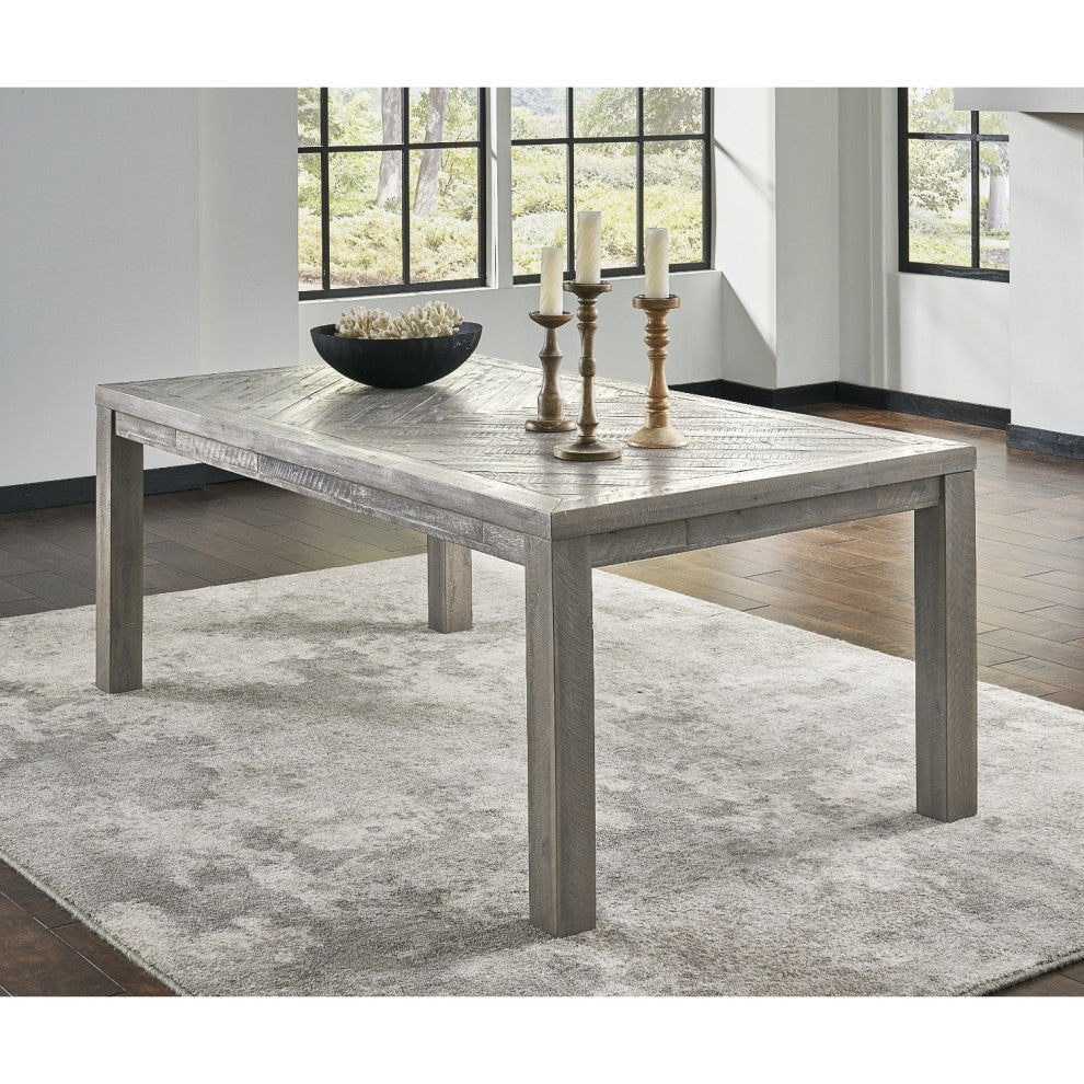 Modus Alexandra Solid Wood Rectangular Dining Table, Rustic Latte