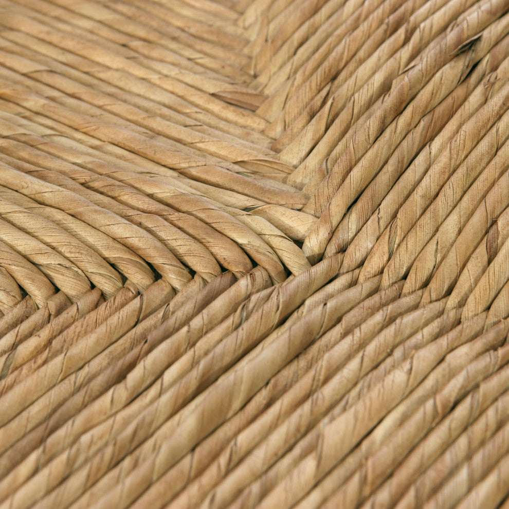 Isle of Man 60" Mahogany and Rush Accent Bench, Bobbin-Turned