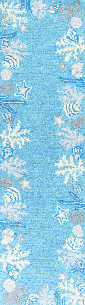 Sonesta 2024 Sea Blue Coastal Rug, 20"x30"