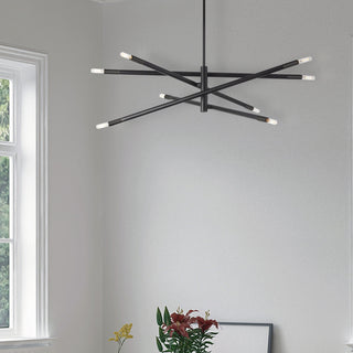 8-Light Pendant, Matte Black