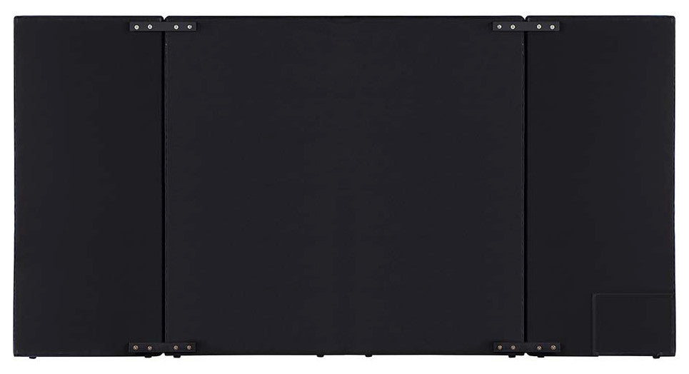 Frances Oversized Headboard Platform Bed, Black Velvet, Queen