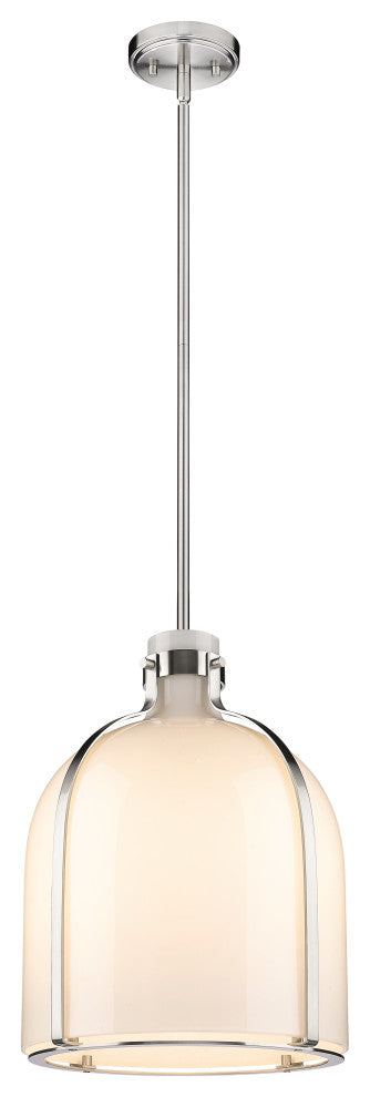 Zlite 818-12BN 1-Light Pendant, White Opal