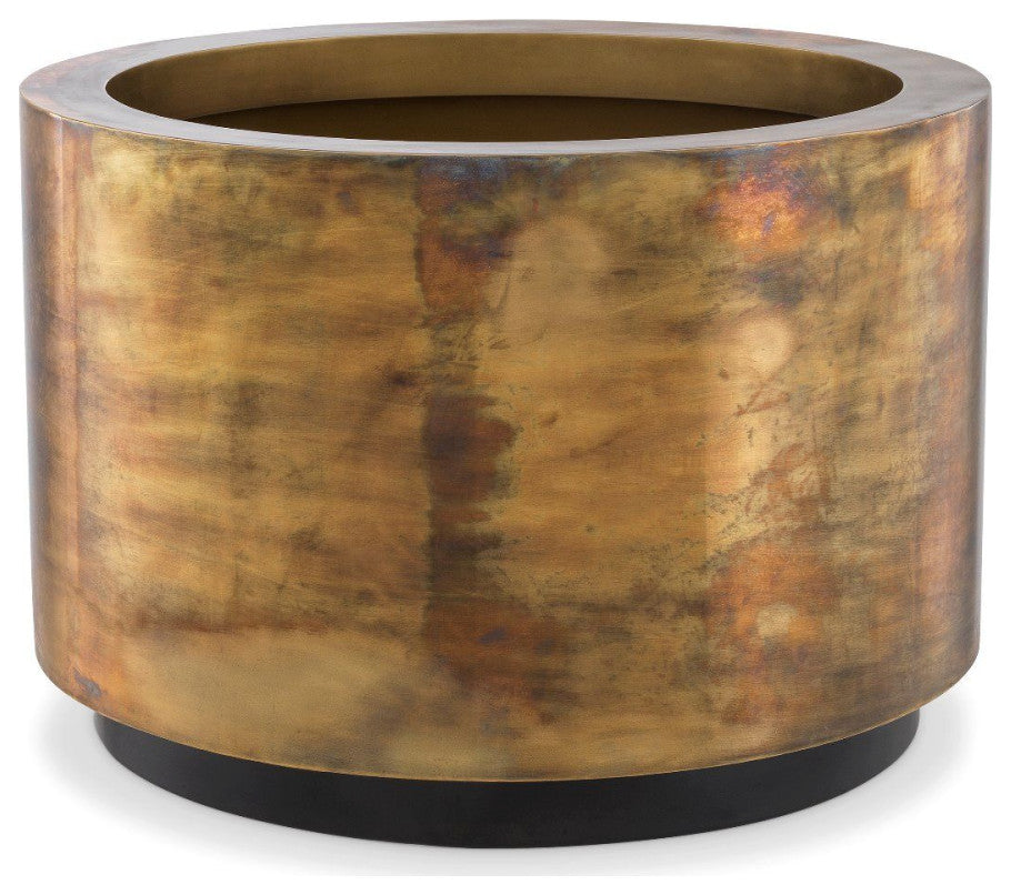 Vintage Brass Round Planter | Eichholtz Jasper, Large
