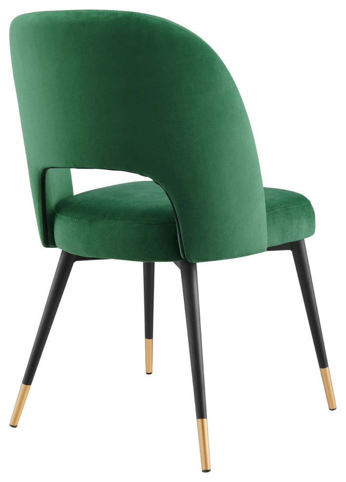 Rouse Performance Velvet Dining Side Chair Emerald