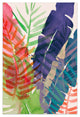 "Electric Palms" Colorful Wall Art Frameless Free Floating Tempered Glass 48x32