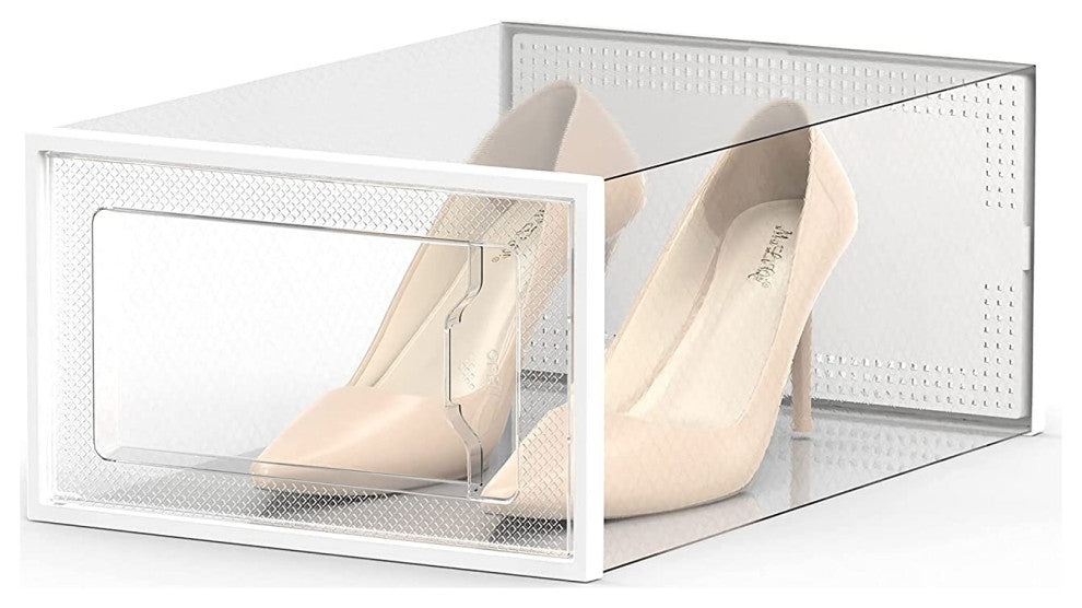 Large 12 Pack Shoe Storage Box, Stackable Shoe Organizer , Foldable Shoe Rack