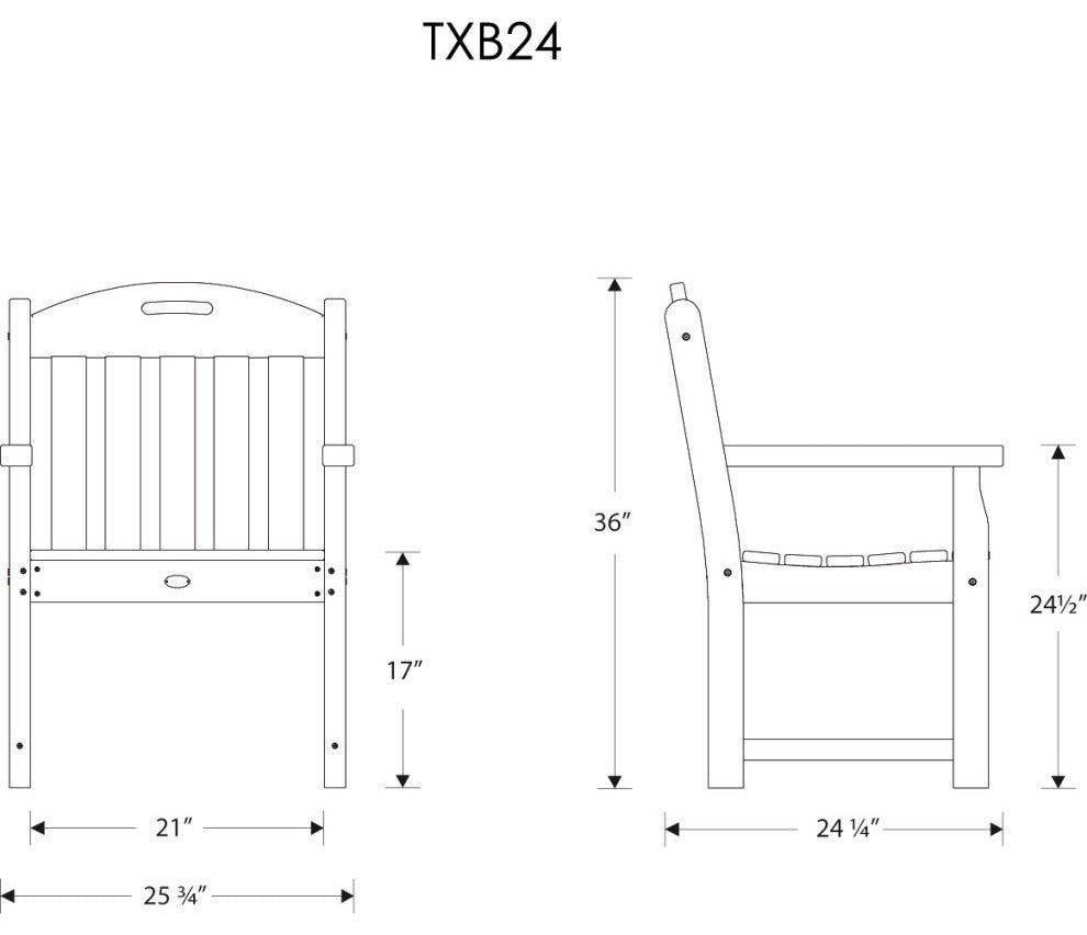 Trex Outdoor Furniture Yacht Club Garden Arm Chair, Charcoal Black