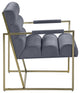Wayne Velvet Upholstered Accent Chair, Gray