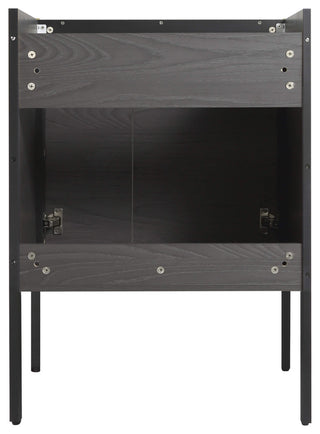 Oakville Bath Vanity, Ceramic Sink, Black Coal Oak, 24 Inch, Black Hardware