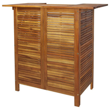 vidaXL Patio Bar Set 5 Piece Dining Table Set Bar Table Solid Wood Acacia