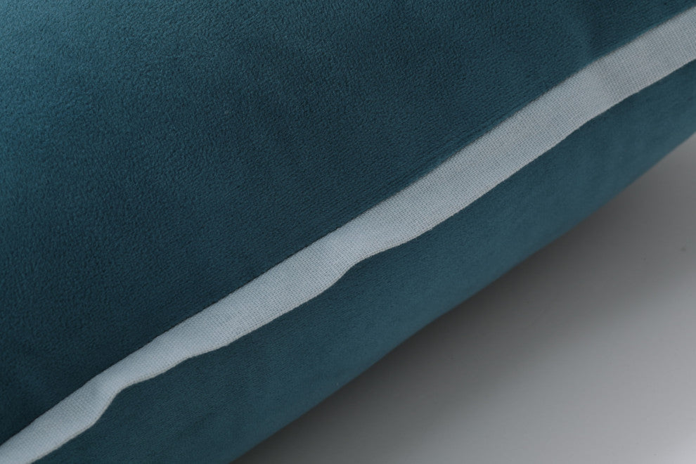 Velvet Flange Peacock Teal Throw Pillow, 18"