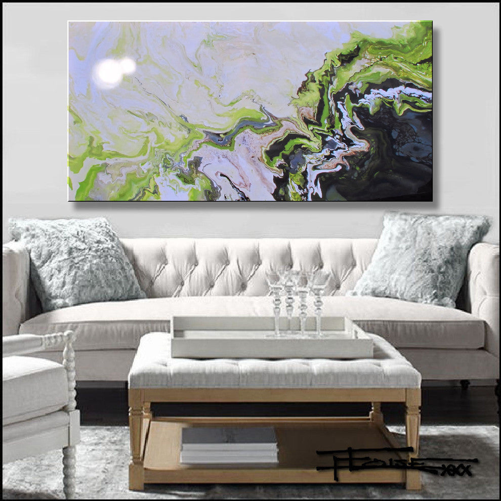 Contemporary Modern Resin Coated Limited Edition Painting 60"x30" by Eloisexxx