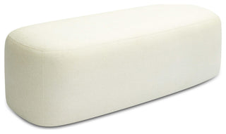 Graceland Cream Faux Mohair Bench