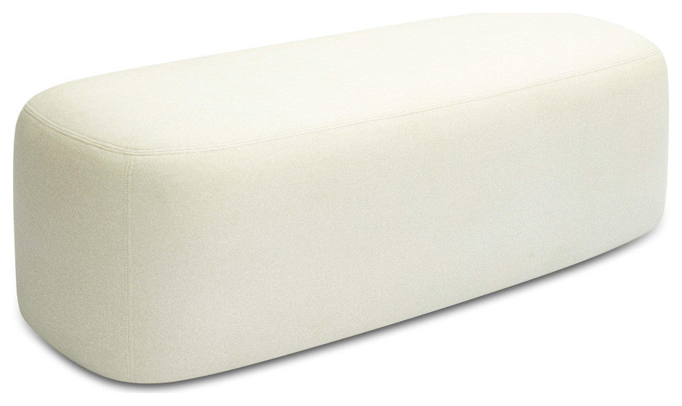 Graceland Cream Faux Mohair Bench