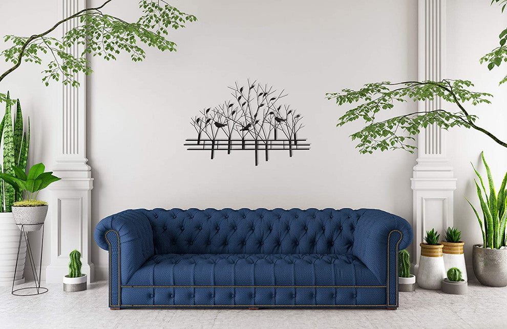 DecorShore Trees and Birds 3D Metal Wall Art Sculpture Home and Office