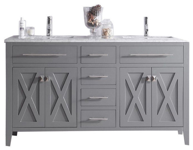 Wimbledon Vanity, Gray, 60"
