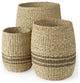 Set of Three Detailed Wicker Storage Baskets