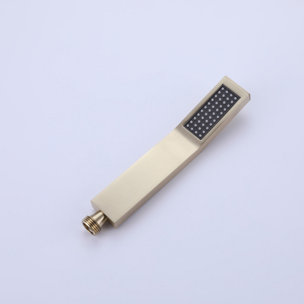 Luxury Wall Mounted Thermostatic Shower System With Rough-In Valve, Brushed Gold