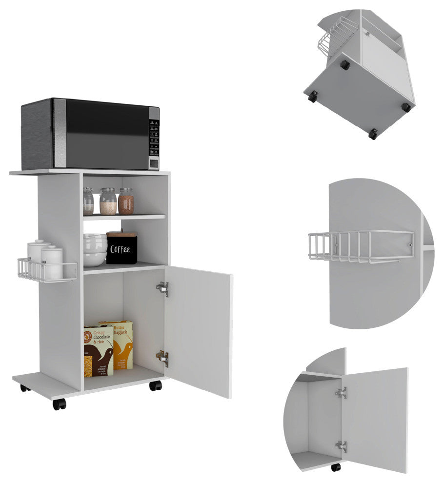 Columba Kitchen Cart, White