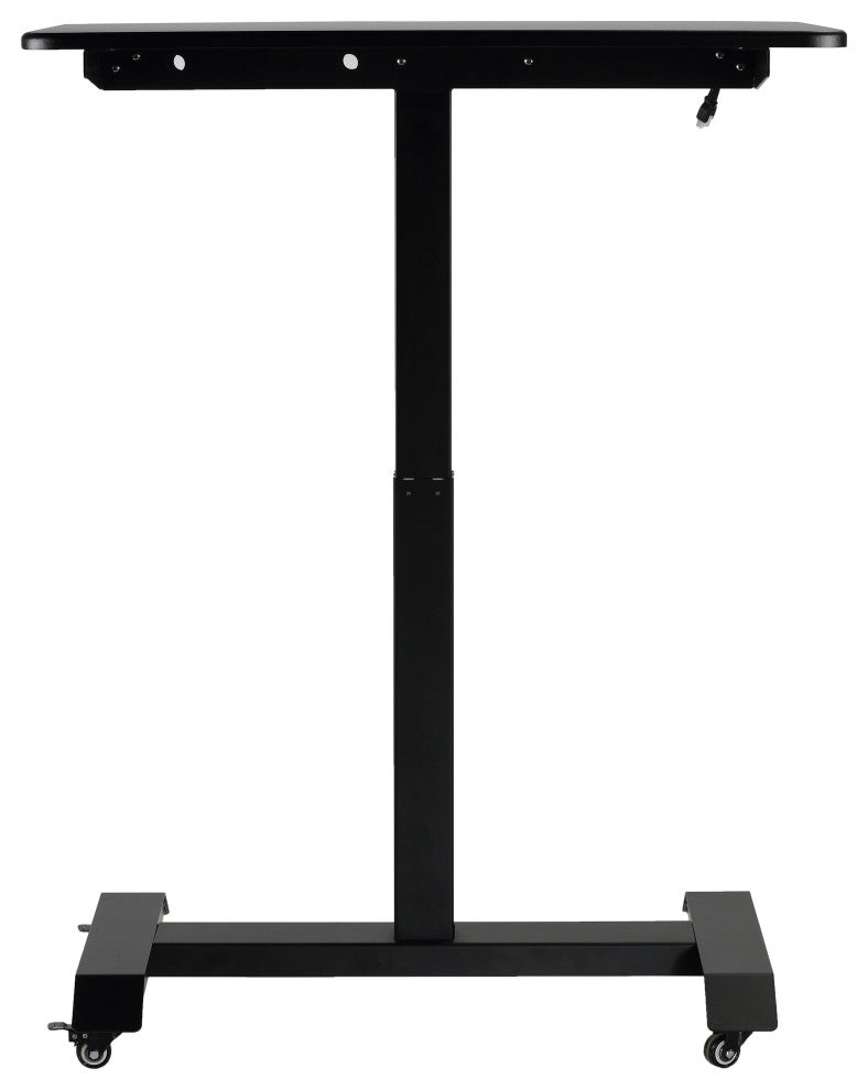 Cortesi Home Luna Electric Sit to Stand Mobile Desk With Wheels, Black