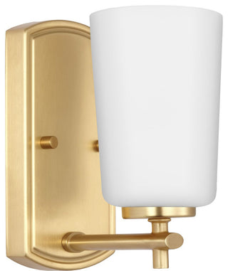 Adley Collection One-Light Satin Brass Etched Opal Glass Bath Vanity Light